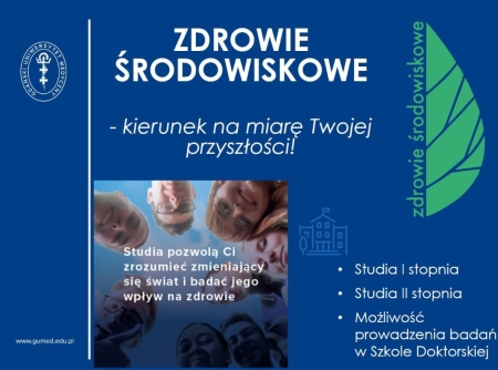 Prezentacja online kierunku studiów - ZDROWIE ŚRODOWISKOWE na Gdańskim Uniwersytecie Medycznym