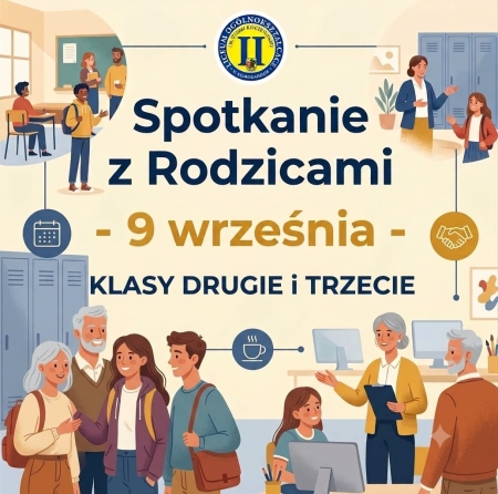KLASY DRUGIE I TRZECIE - SPOTKANIE Z RODZICAMI 9.09.2026
